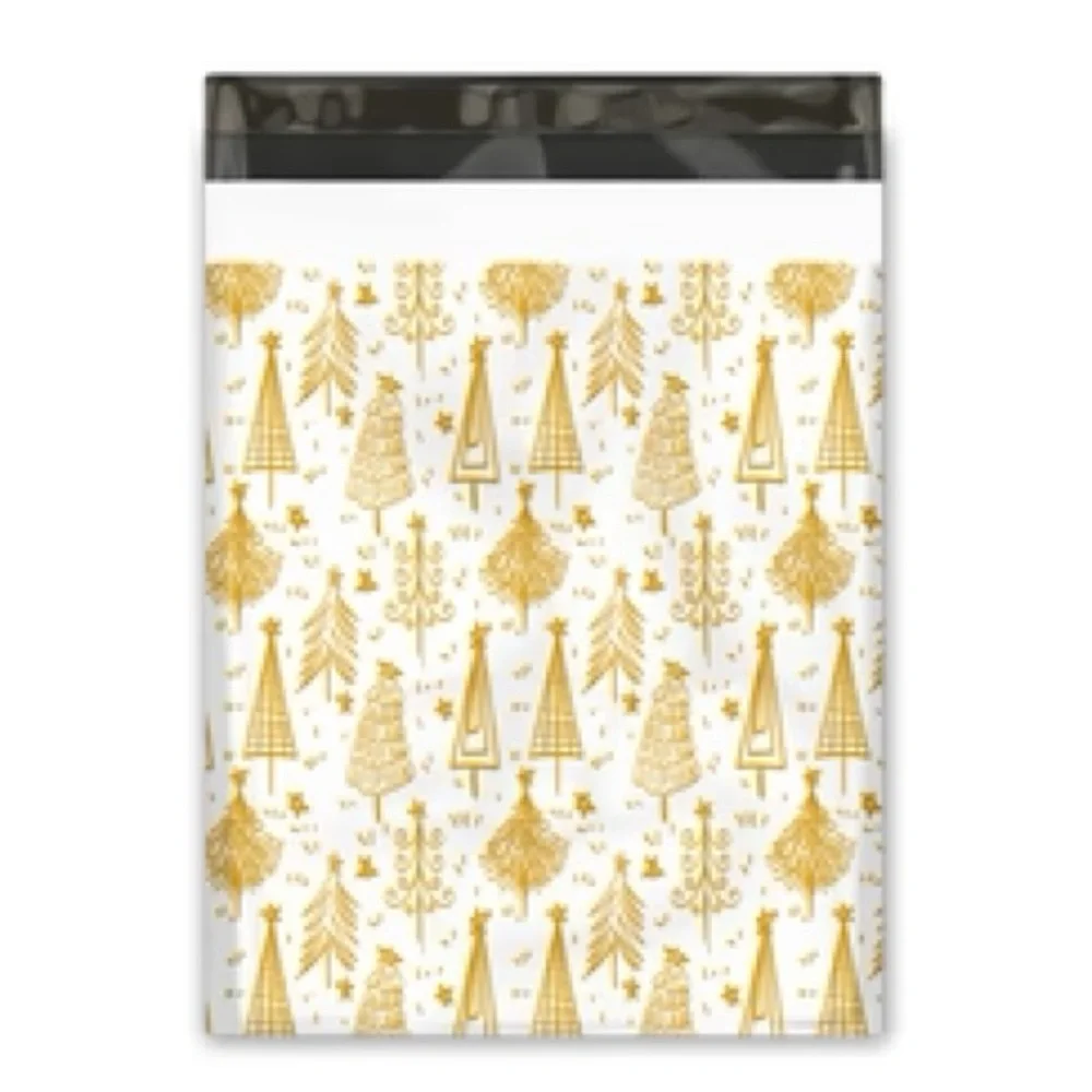 Gold Christmas Tree Poly Mailer’s 10x13 Pack of 25